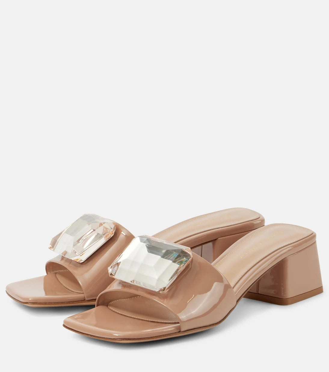 Gianvito Rossi - Jaipur embellished patent leather mules