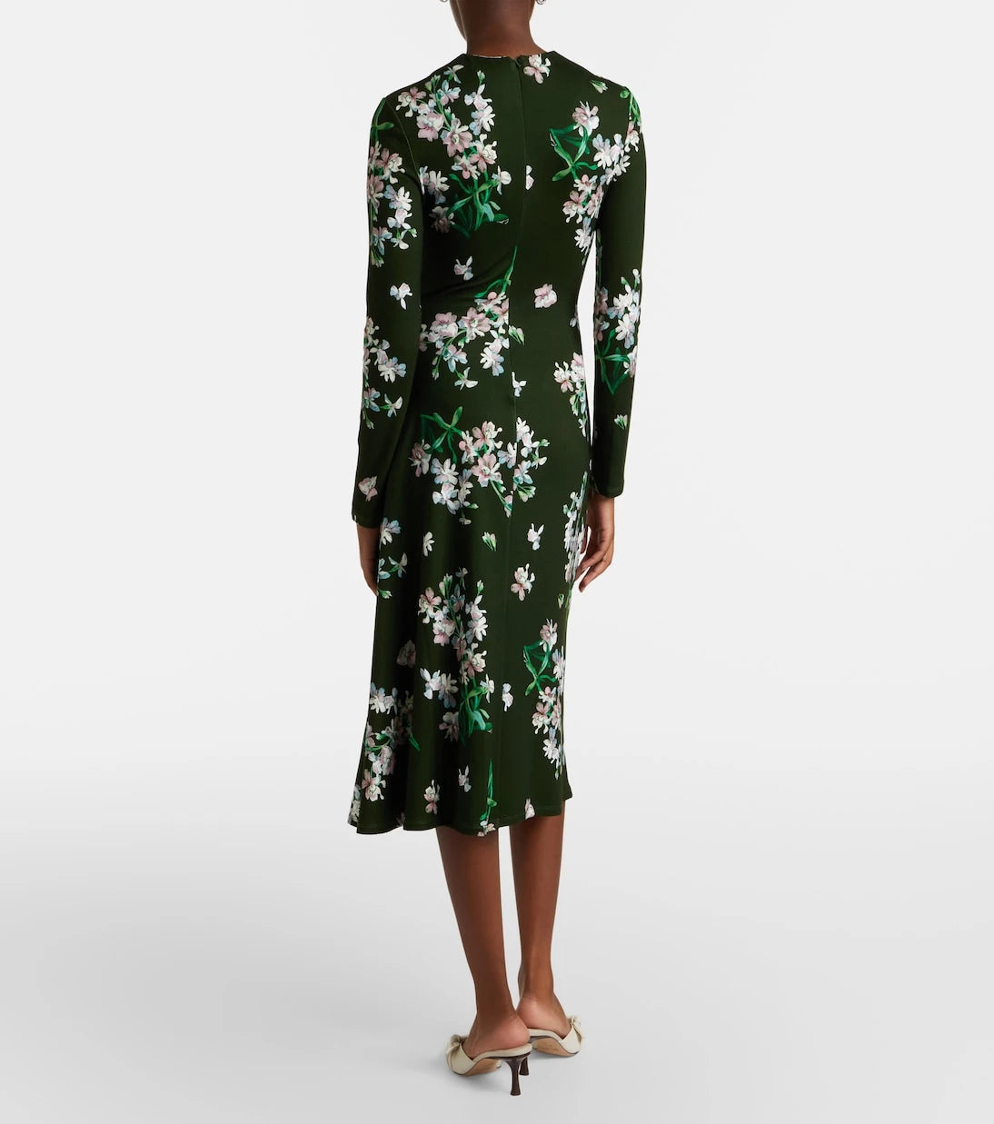 Erdem - Draped floral midi dress