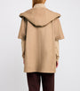 Beige Camel Hair Belted Cape