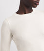 Skims Ivory Cotton-Blend Long-Sleeve T-Shirt