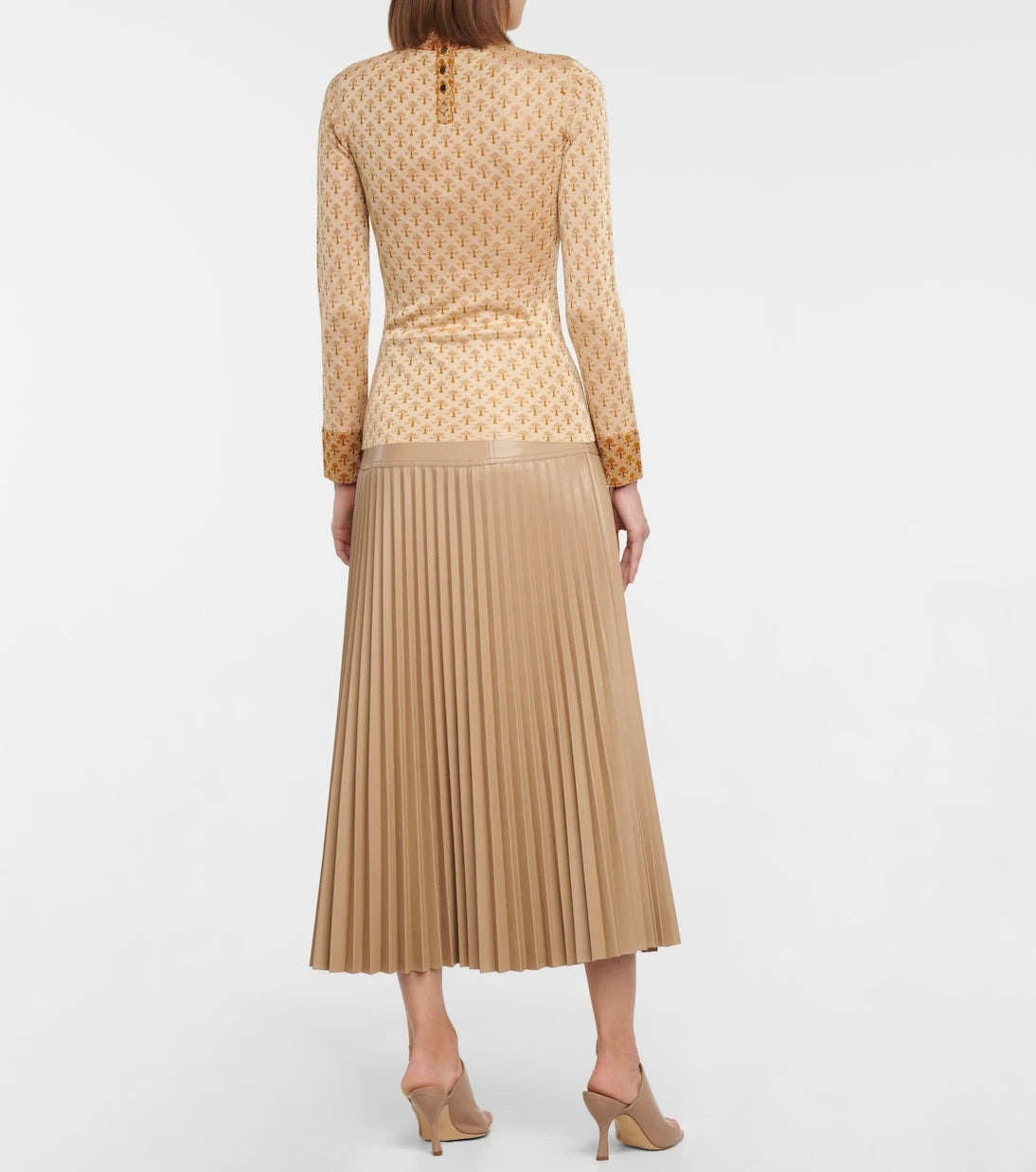 Rabanne - Metallic jacquard mockneck sweater
