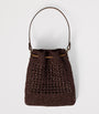 Miu Miu Brown Woven Logo Top-Handle Bag
