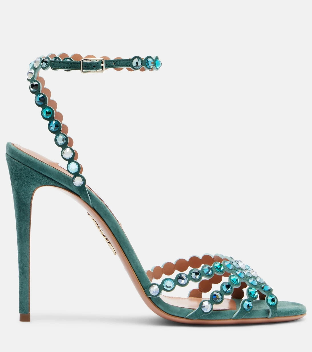 Aquazzura - Tequila 105 embellished suede sandals