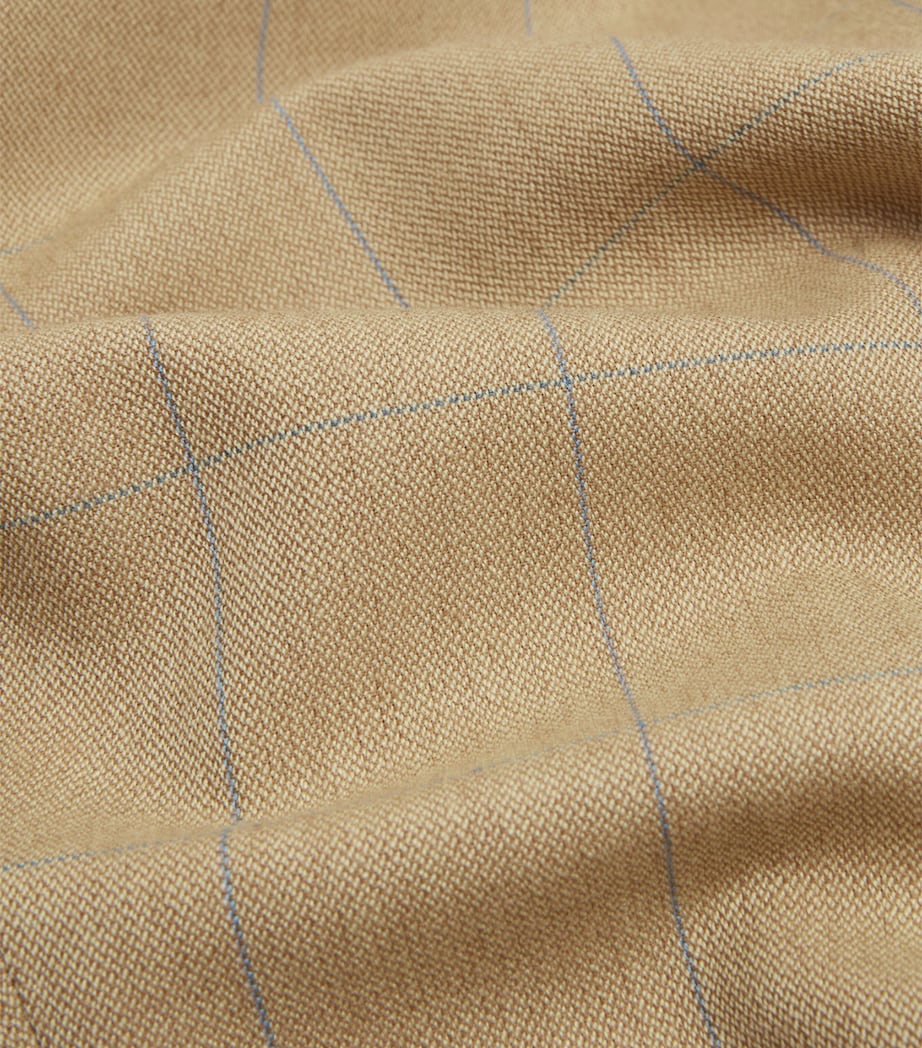 Wool Twill Windowpane Check Bourdon Blazer