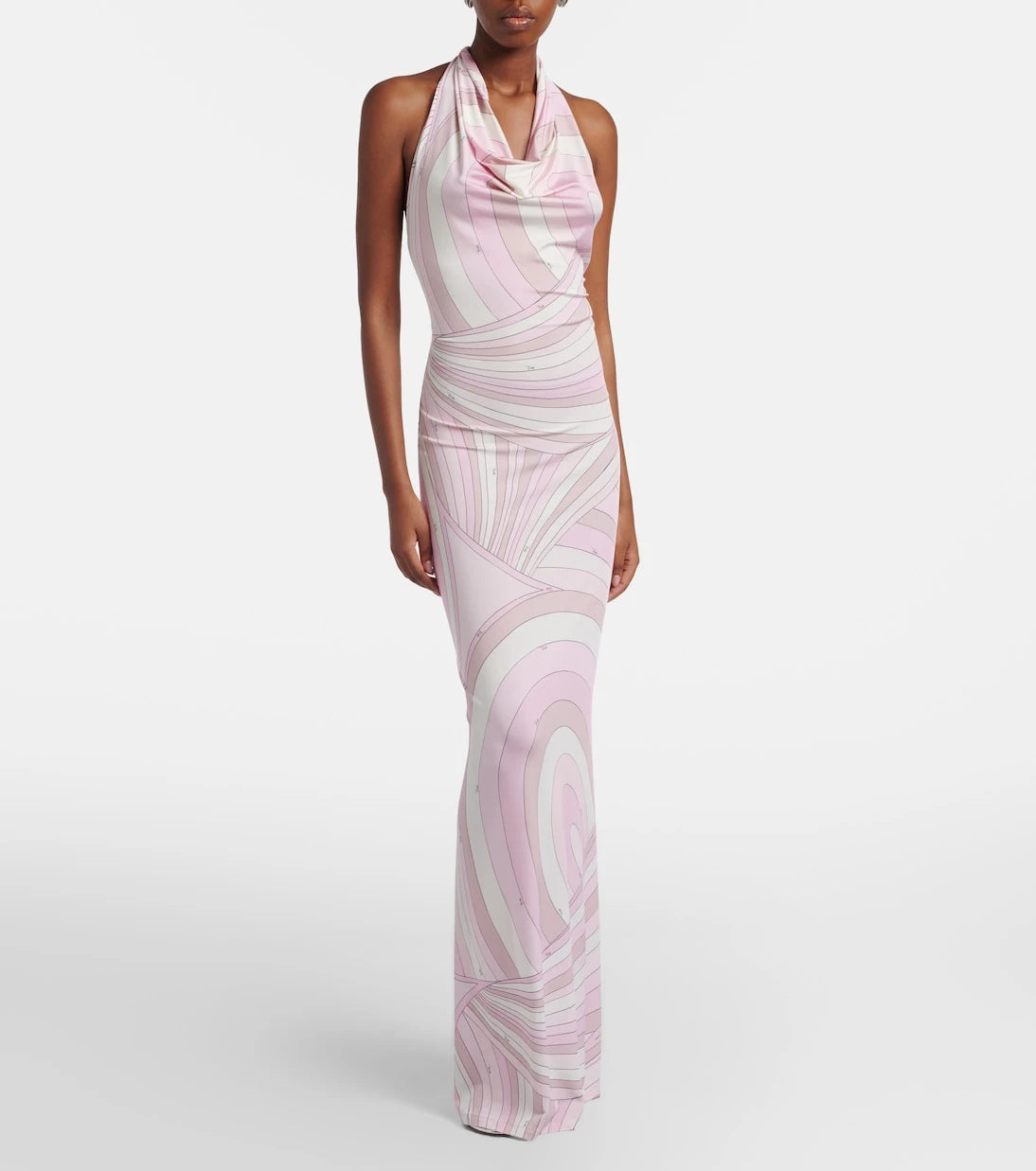 Pucci - Iride halterneck satin jersey maxi dress