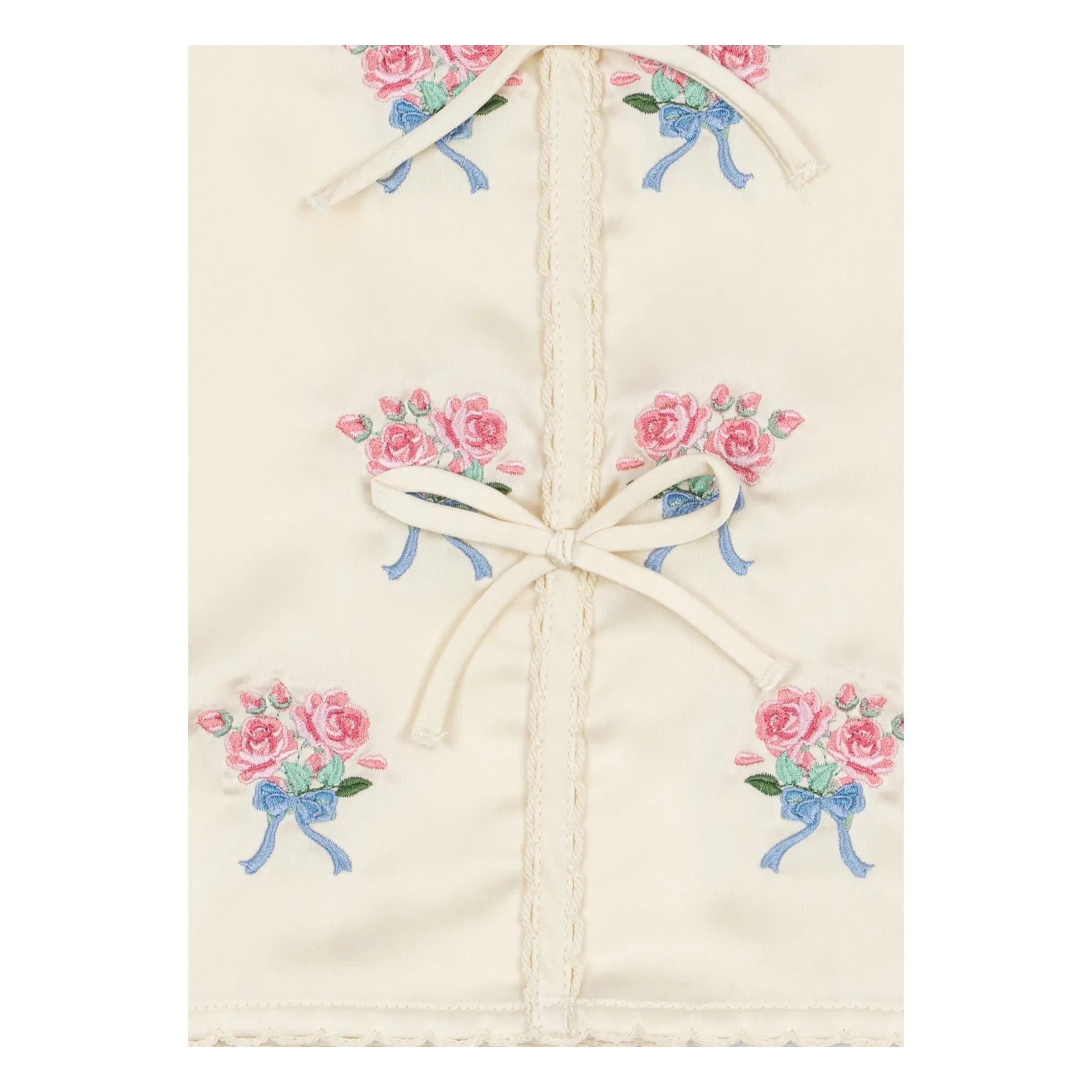 Konges Sløjd - Sheeny Embroidered Knot Blouse | Ecru