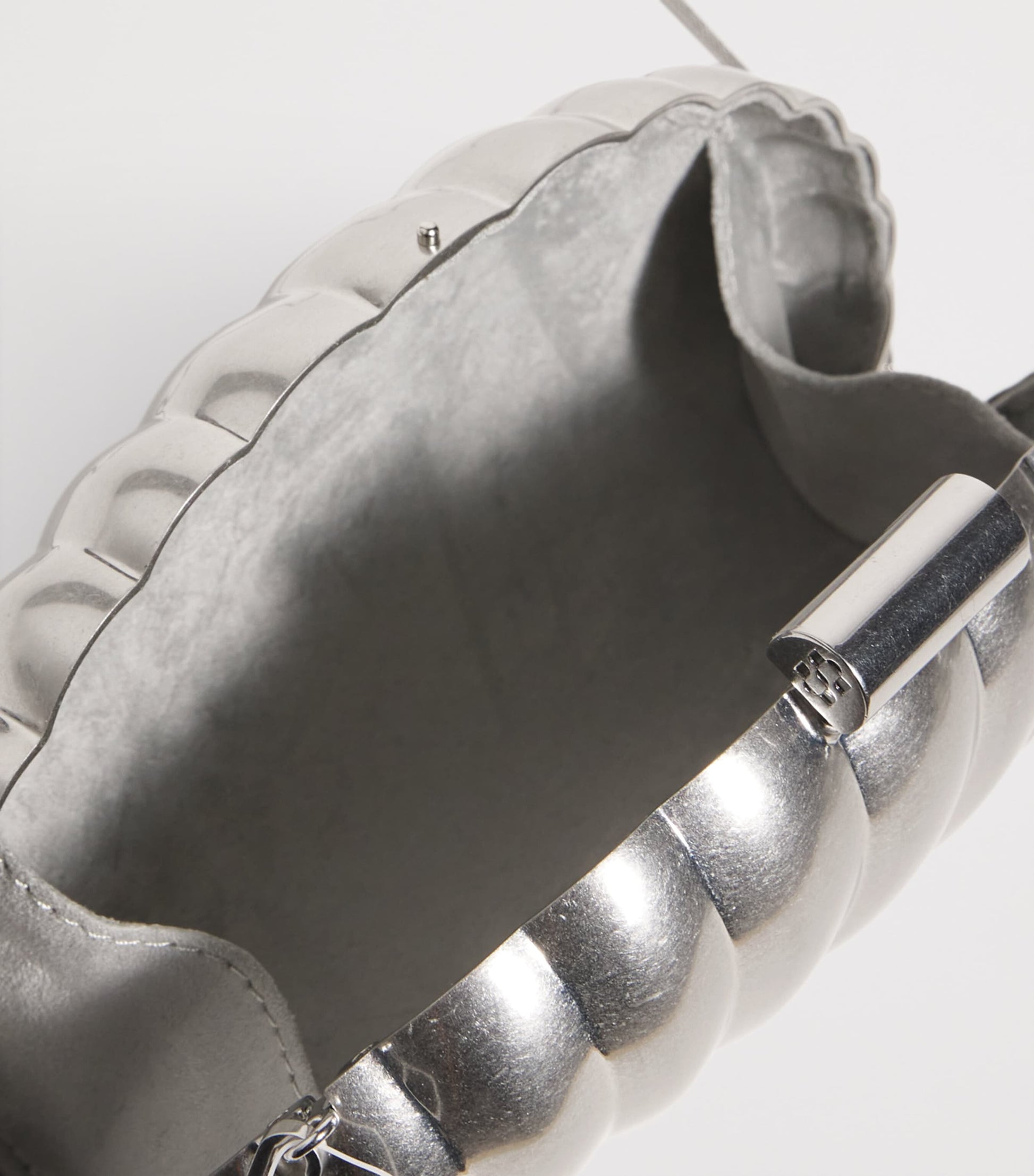 Silver Monet Shell Clutch Bag