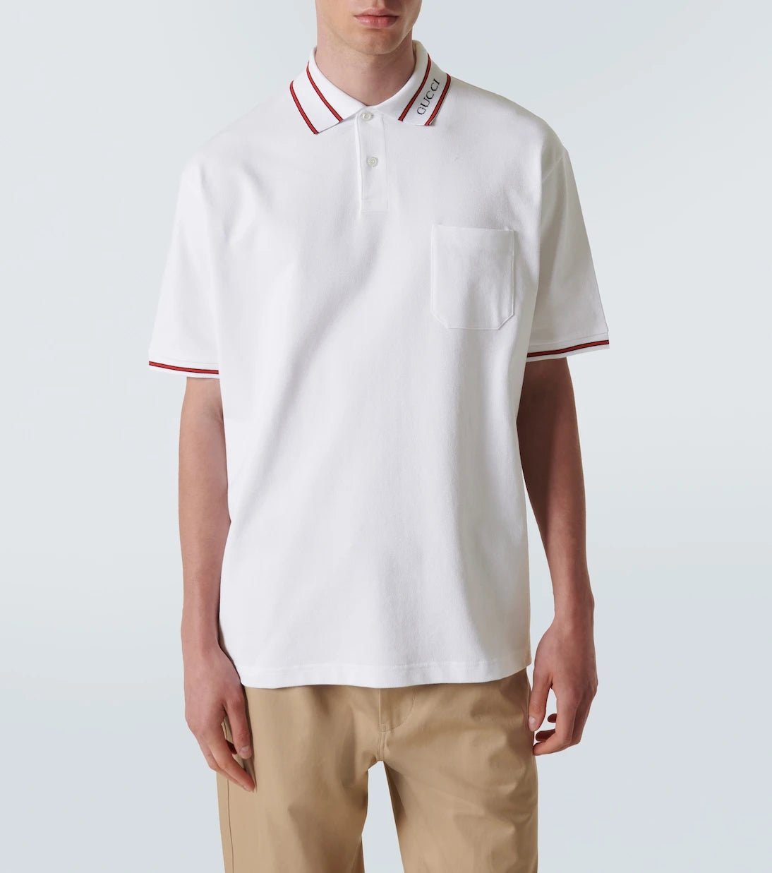 Gucci - Web cotton piqué polo shirt