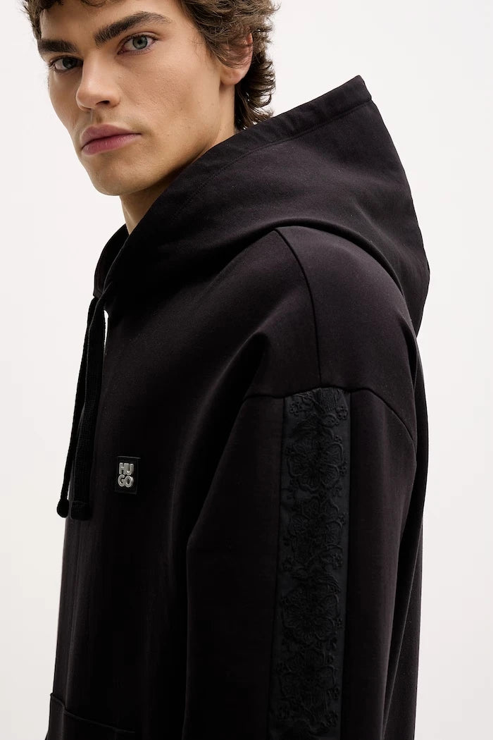 HUGO düz erkek pamuklu sweatshirt Dros