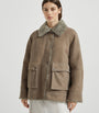 Brunello Cucinelli Beige Shearling-Lined Leather Jacket