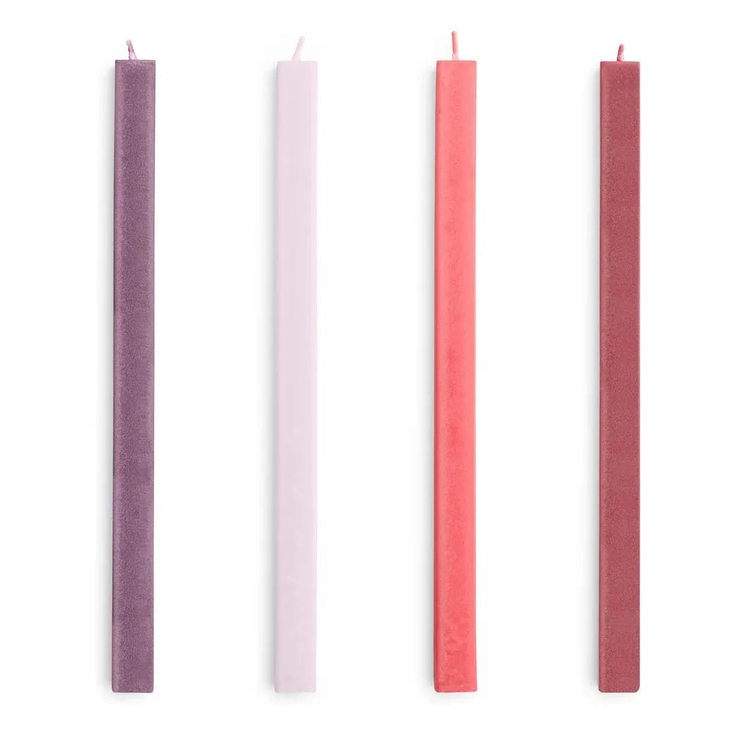 Hay - Square candles - Set of 4 | Red