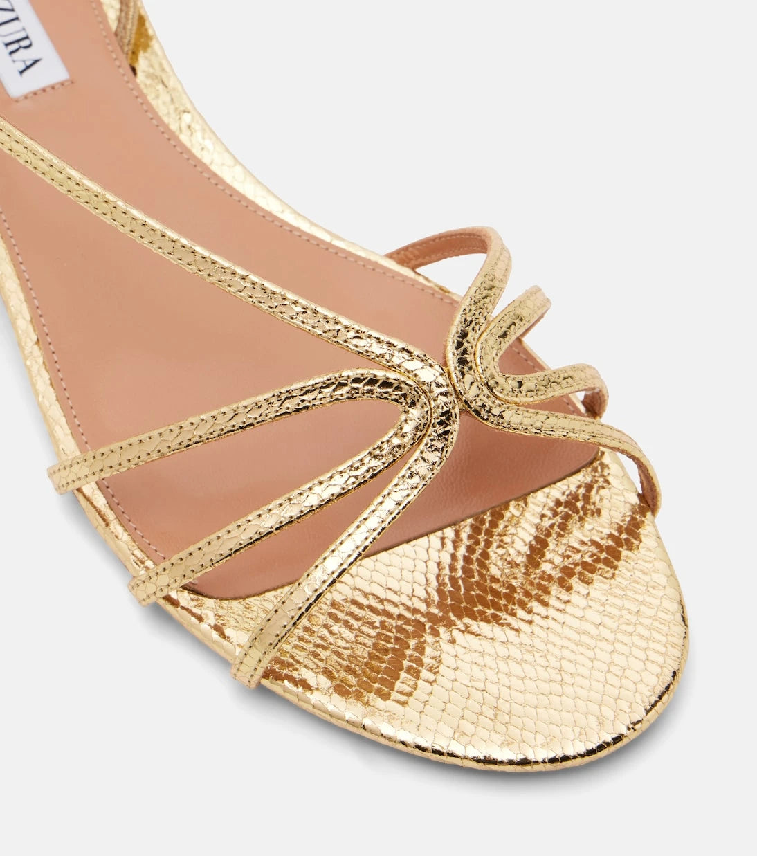Aquazzura - Talk To Me snake-effect leather sandals