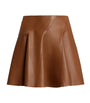 Ralph Lauren Collection Beige Leather Flared Skirt