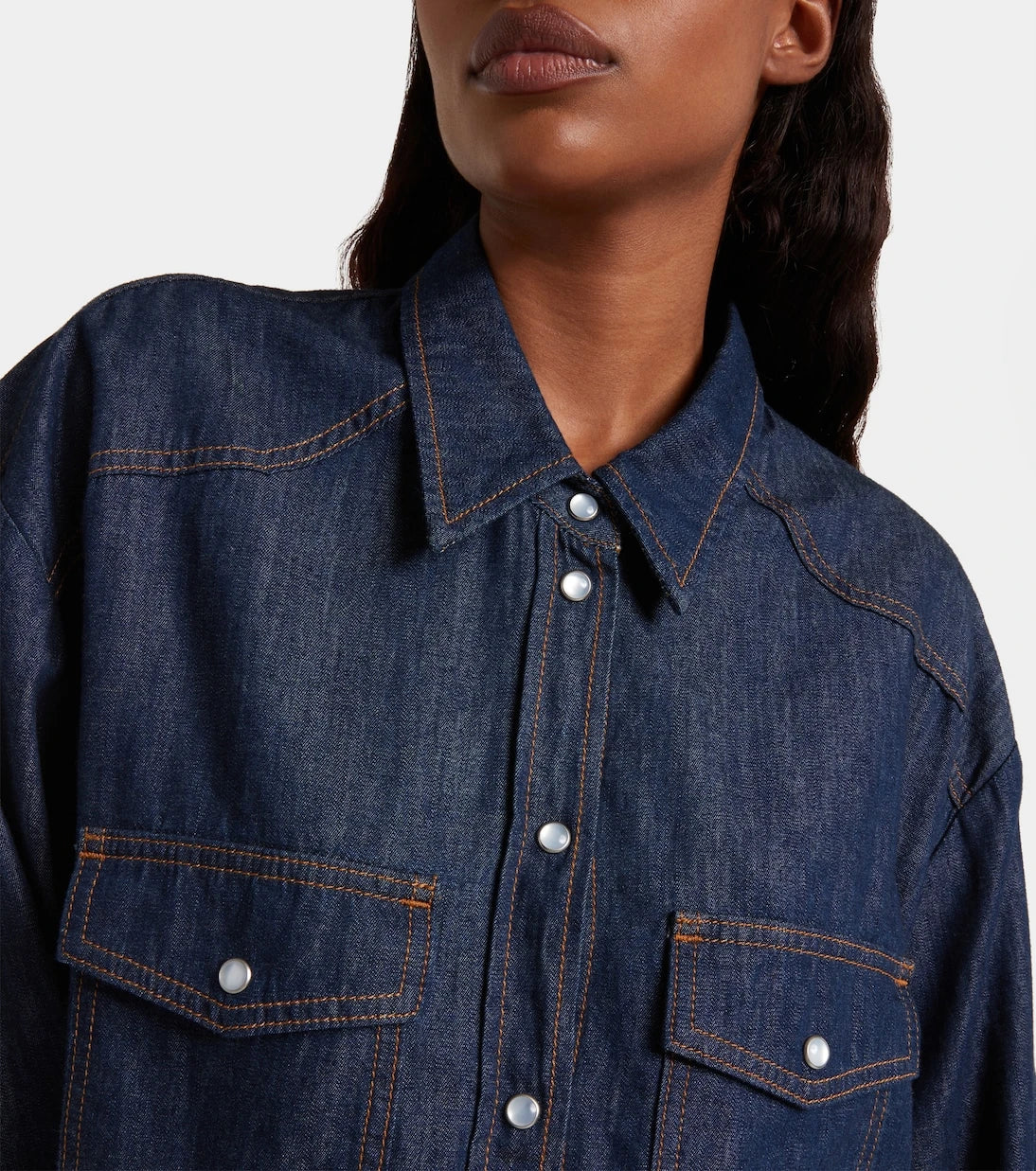 Khaite - Grenon asymmetric denim shirt