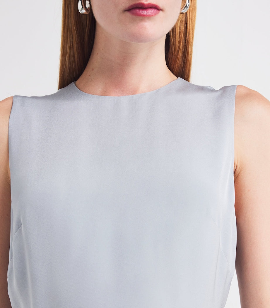 Adam Lippes Blue Silk Crepe Lynn Midi Dress