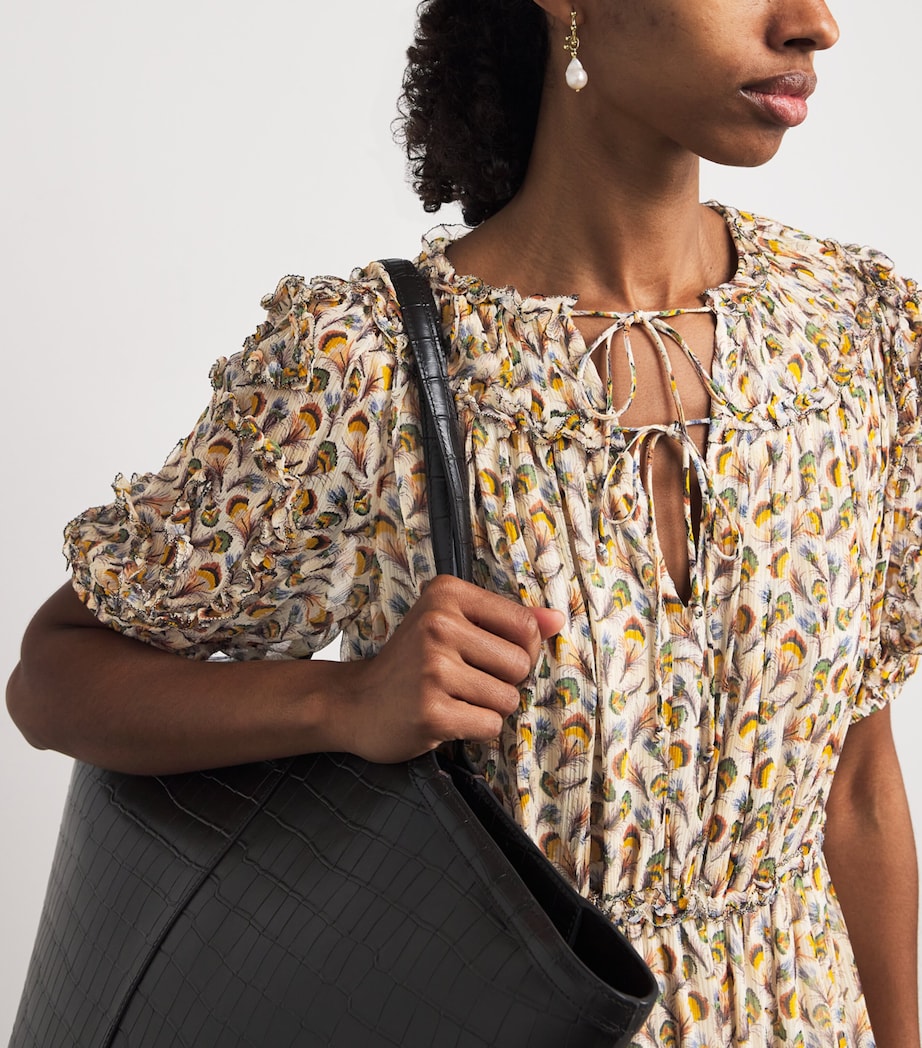 Ulla Johnson Ivory Silk Ruffled Nan Midi Dress