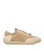 Suede-Satin Viv Low-Top Sneakers TAN