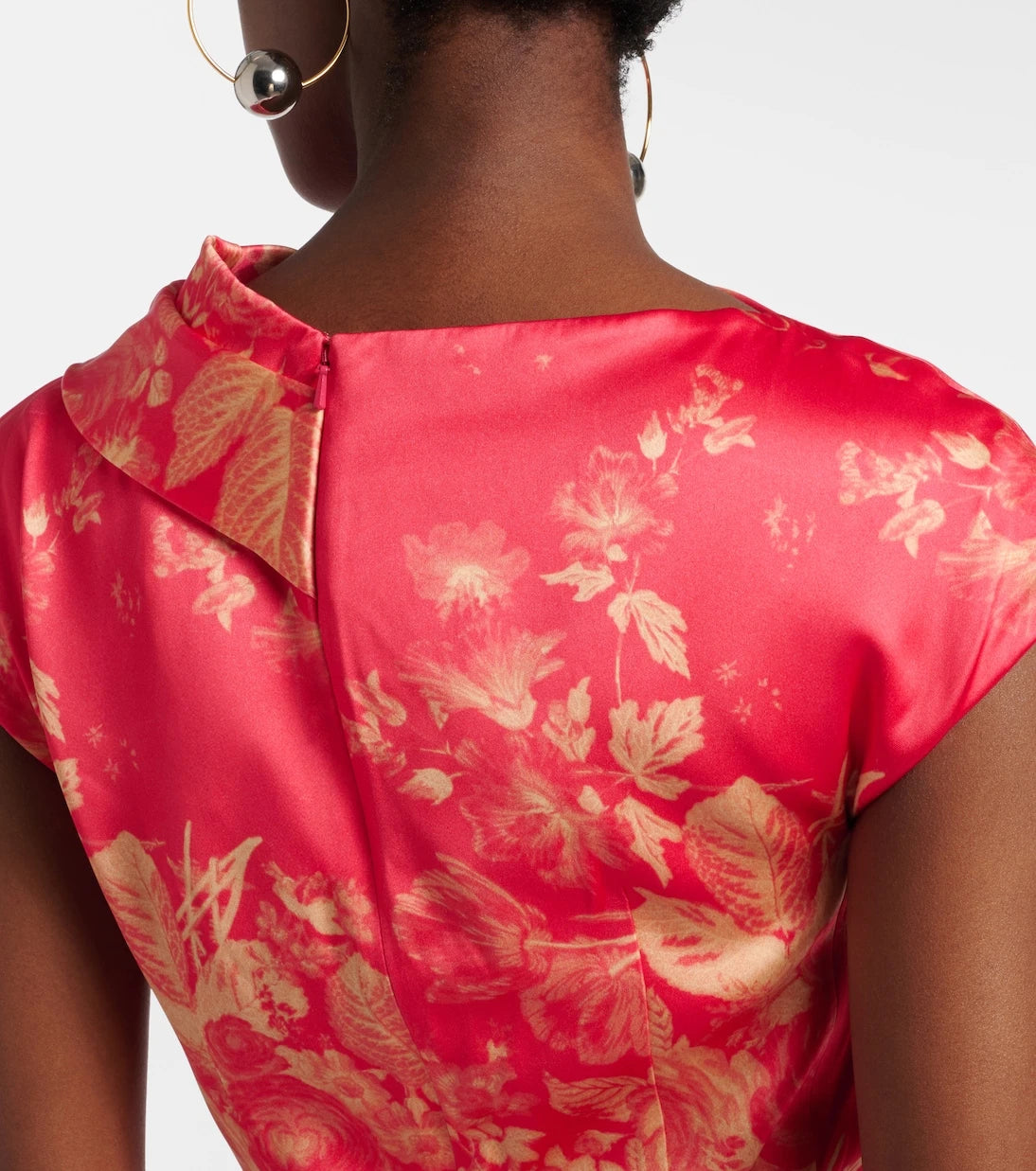 Erdem - Draped floral duchess satin gown