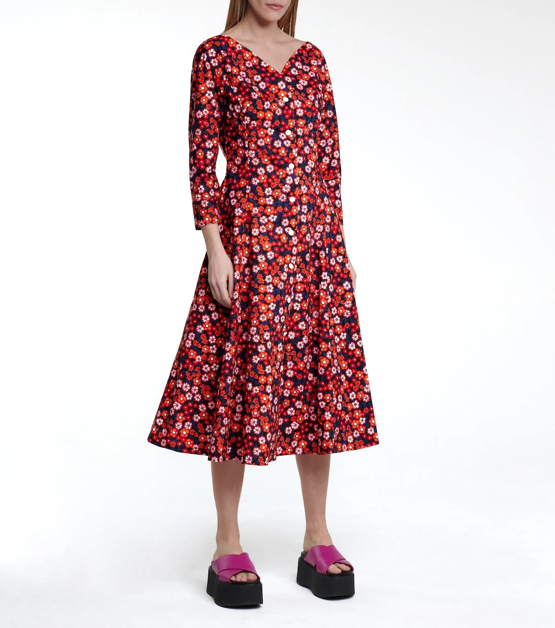 Marni - Floral cotton midi dress