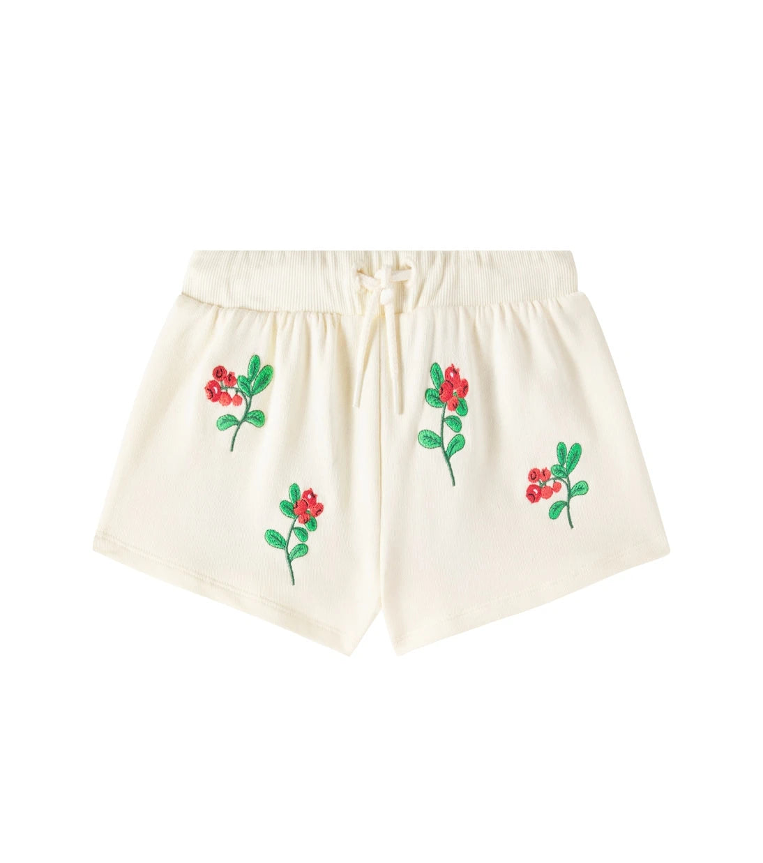 Mini Rodini - Lingoberries embroidered cotton shorts