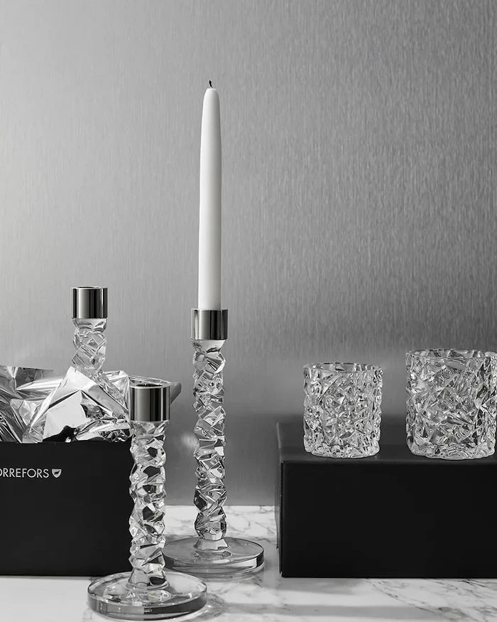 Декоративен свещник Orrefors Carat 24,2 cm (2 броя)