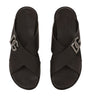 Dolce & Gabbana Leather Logo Crossover Sandals