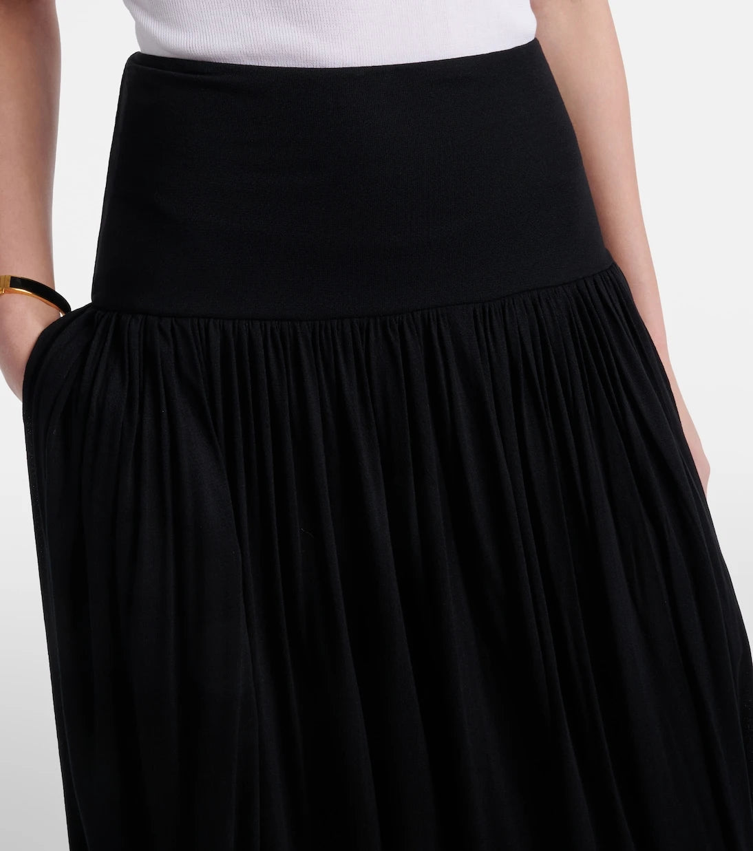 Toteme - Gathered jersey midi skirt
