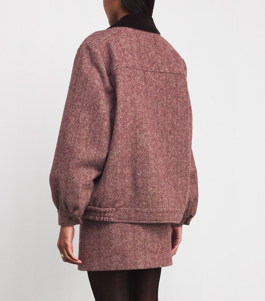 Blazé Milano Pink Virgin Wool Cleo Bomber Jacket