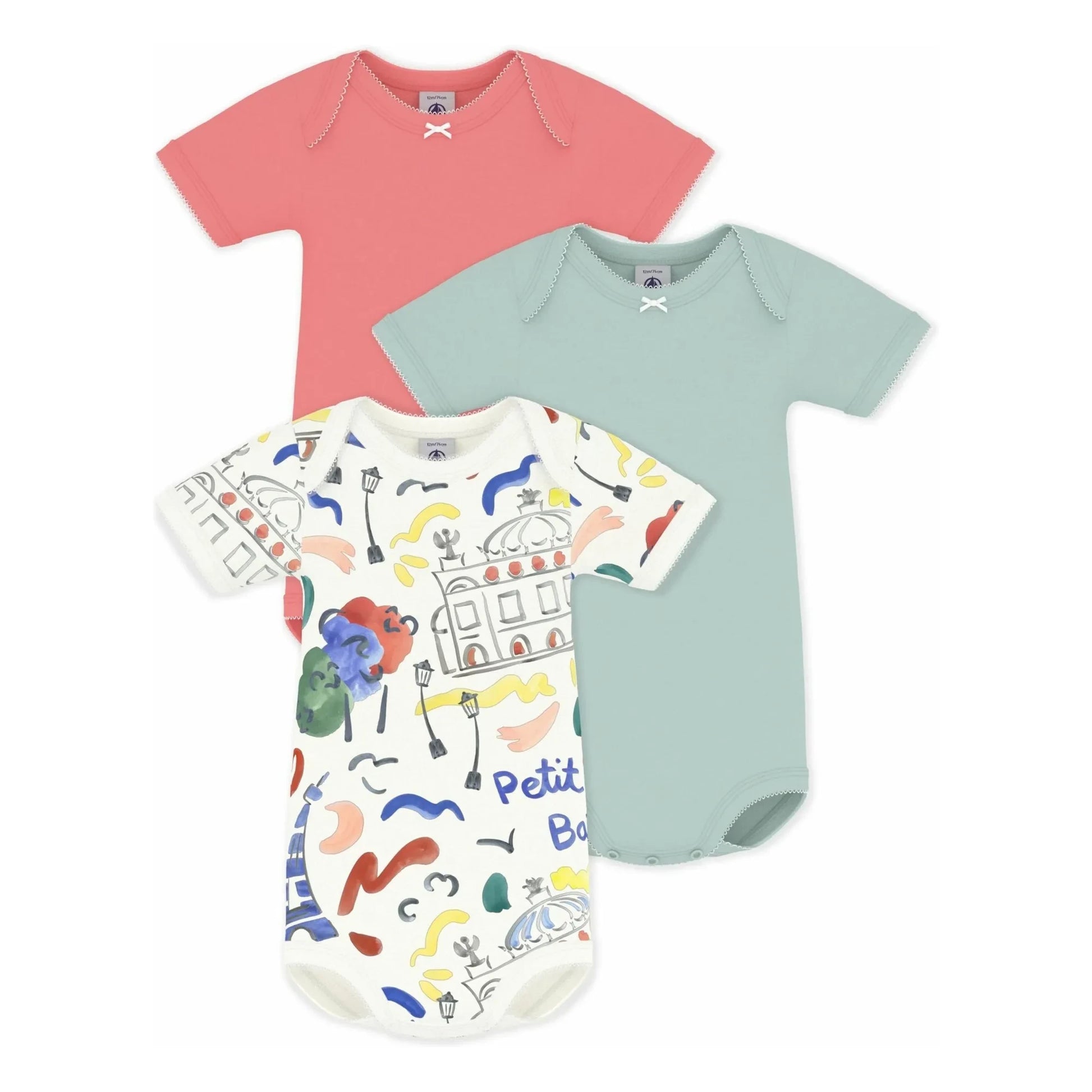 Petit Bateau - Lot 3 Bodies Opéra | Coral