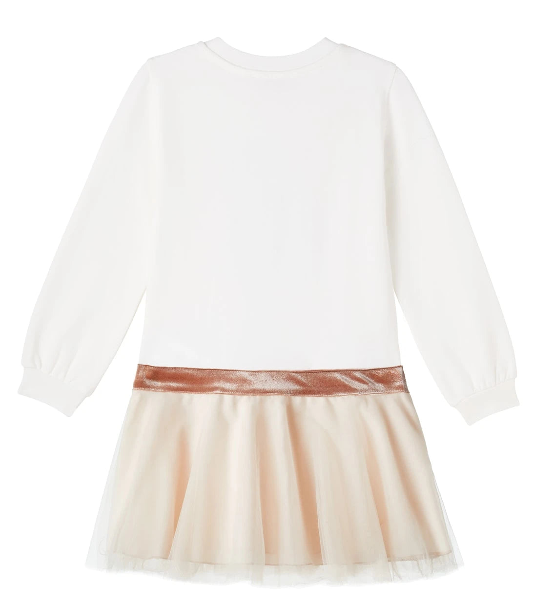 Monnalisa - Embellished printed cotton-blend tulle dress