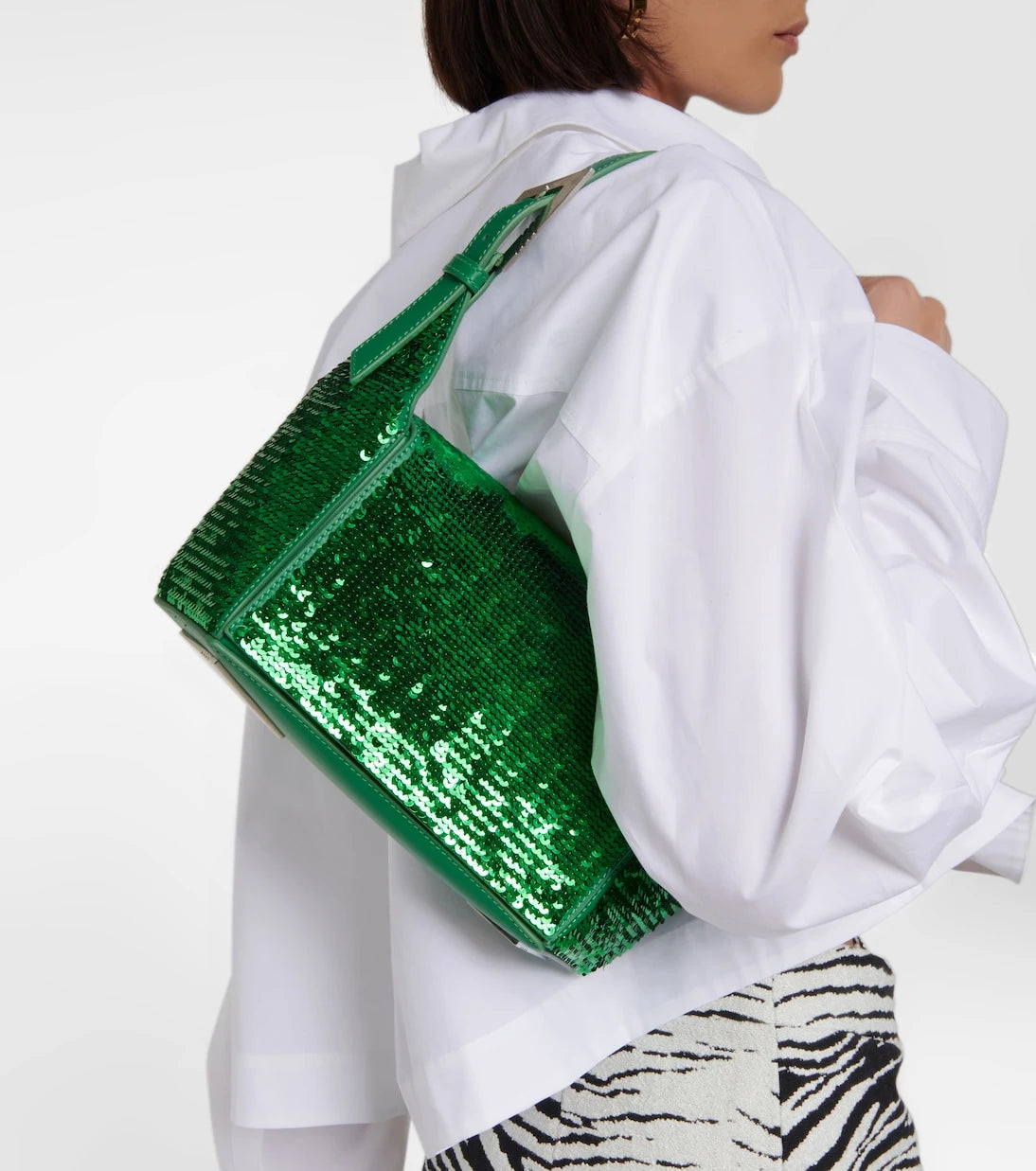 The Attico - 7/7 sequined leather shoulder bag