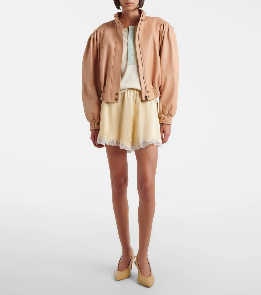 Chloé - Ribbed-knit cotton jersey Henley shirt