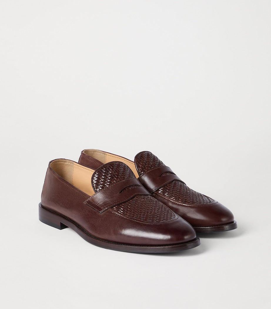 Leather Woven Loafers