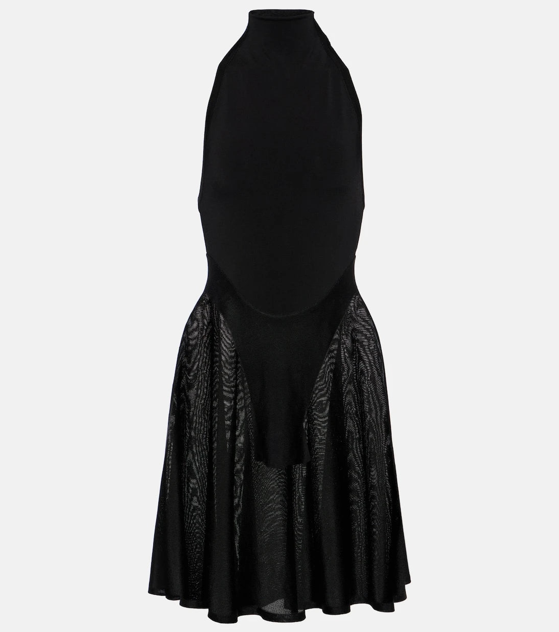 Alaïa - فستان قصير من الجيرسي والشبك