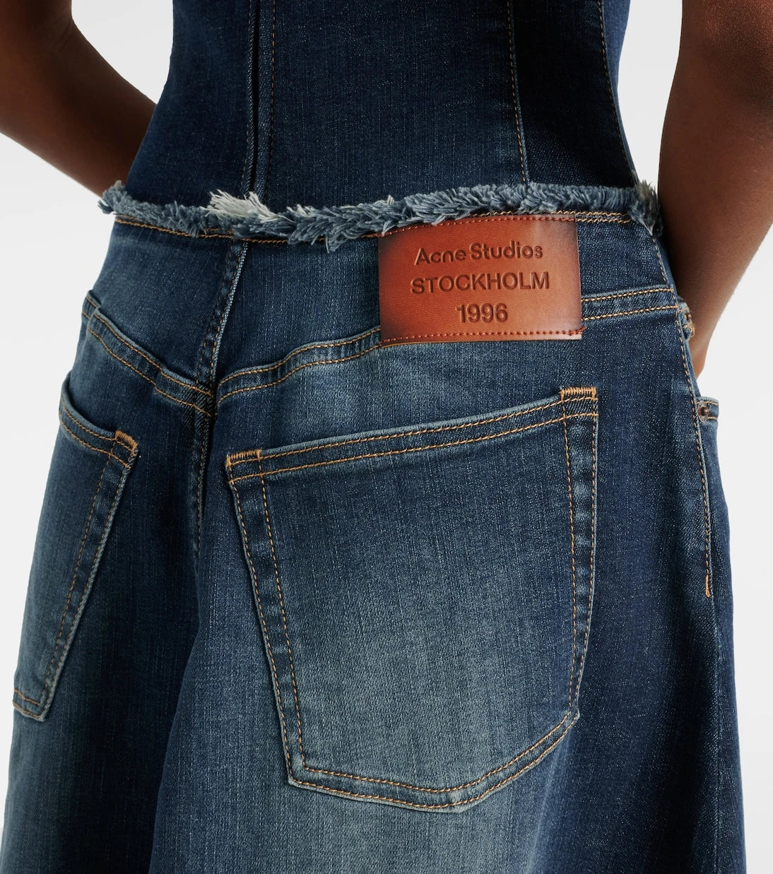 Acne Studios - Duffena distressed denim midi dress