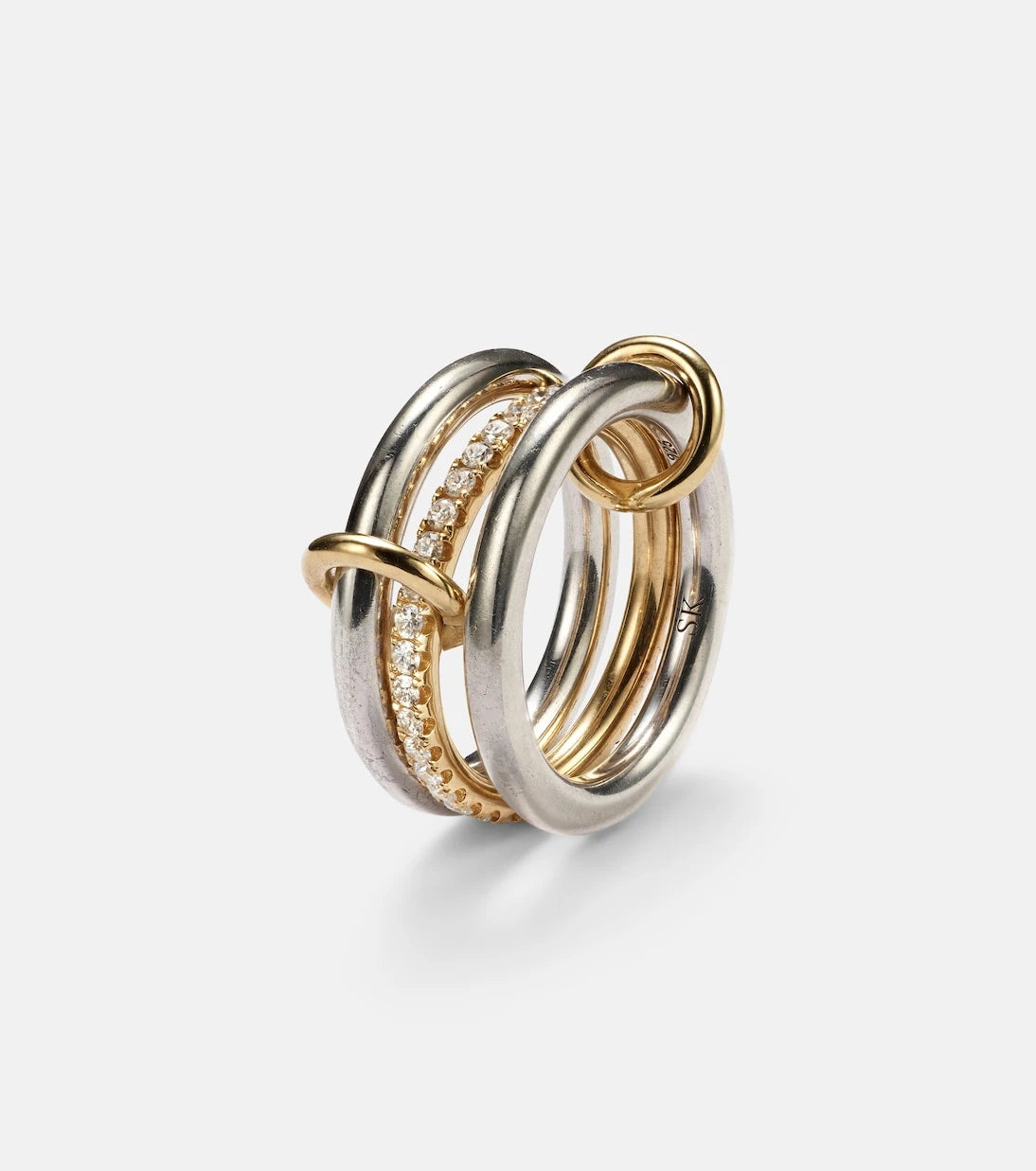 Spinelli Kilcollin - Libra sterling silver and 18kt gold ring with diamonds