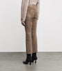 Brown Suede Duke Flared Trousers