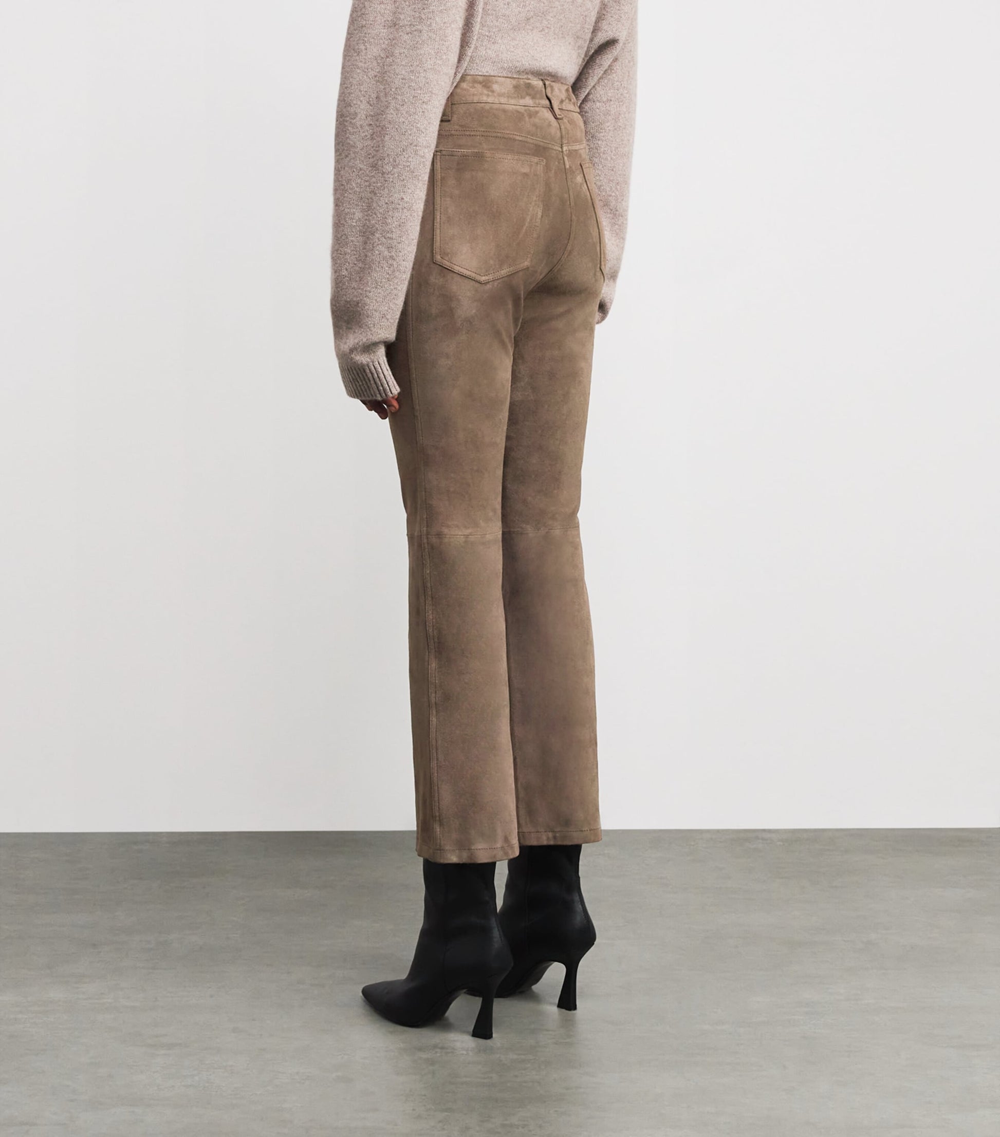 Brown Suede Duke Flared Trousers