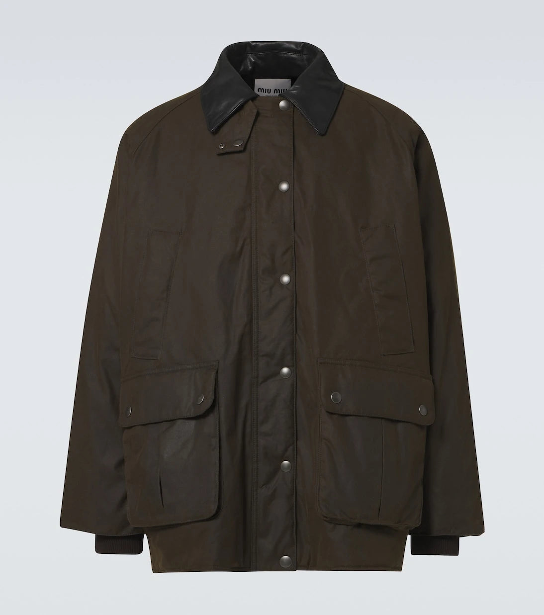 Miu Miu - Leather-trimmed cotton canvas blouson