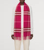 Burberry Pink Cashmere Check Scarf