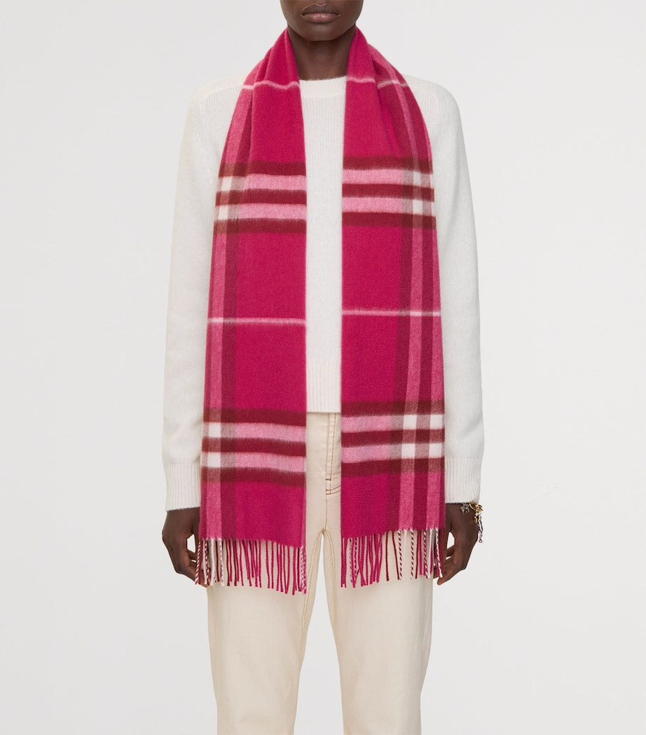 Burberry Pink Cashmere Check Scarf