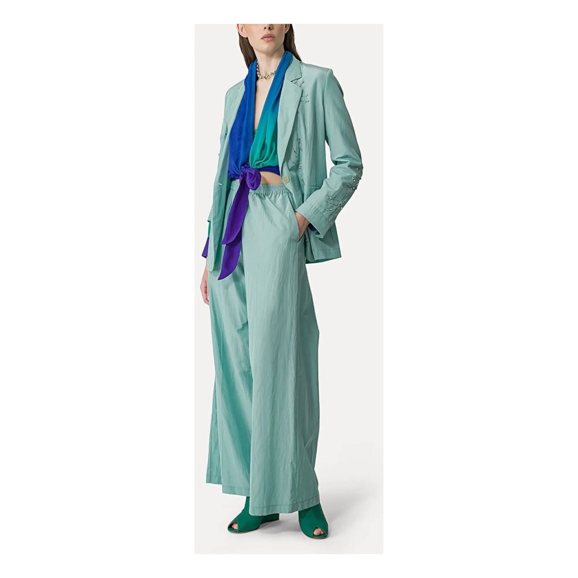 Forte Forte - Palazzo Taffeta Trousers | Aqua
