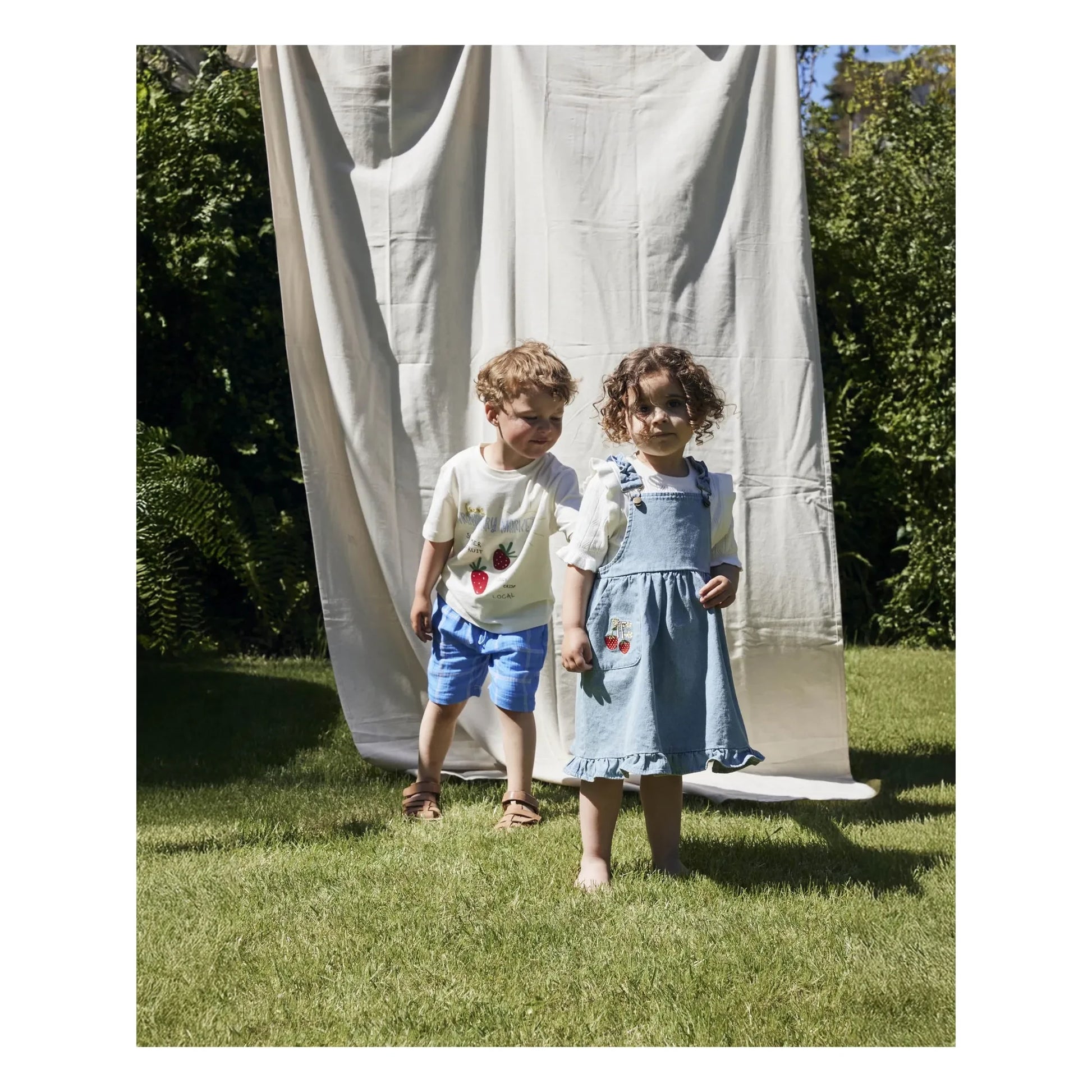 Fliink - Don Denim Dungarees Dress | Light Blue