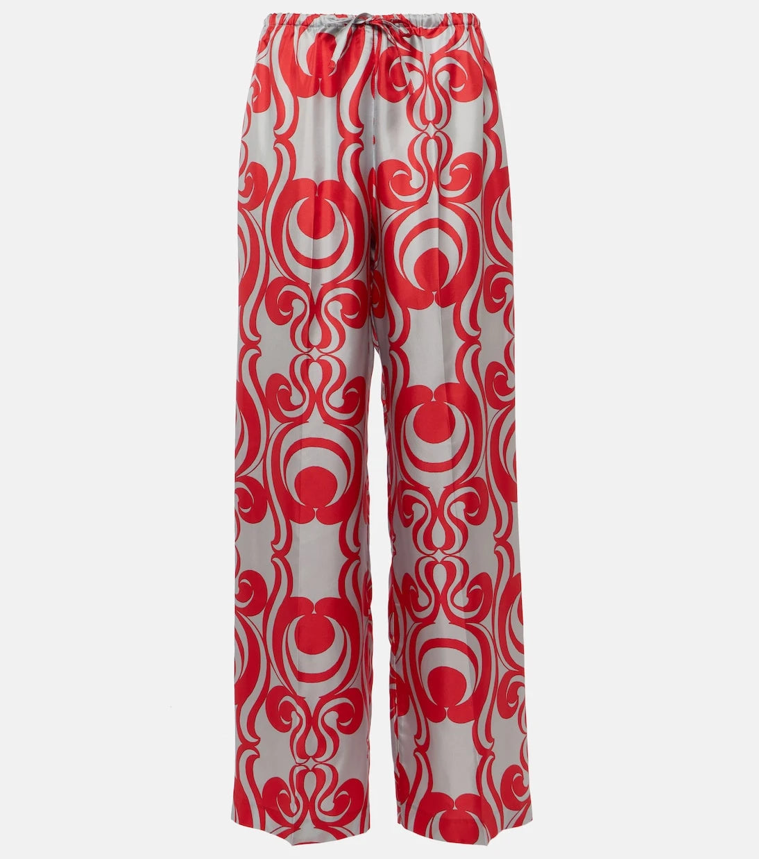 Dries Van Noten - Printed silk wide-leg pants
