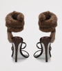 René Caovilla Brown Fur-Trim Cleo Sandals 105