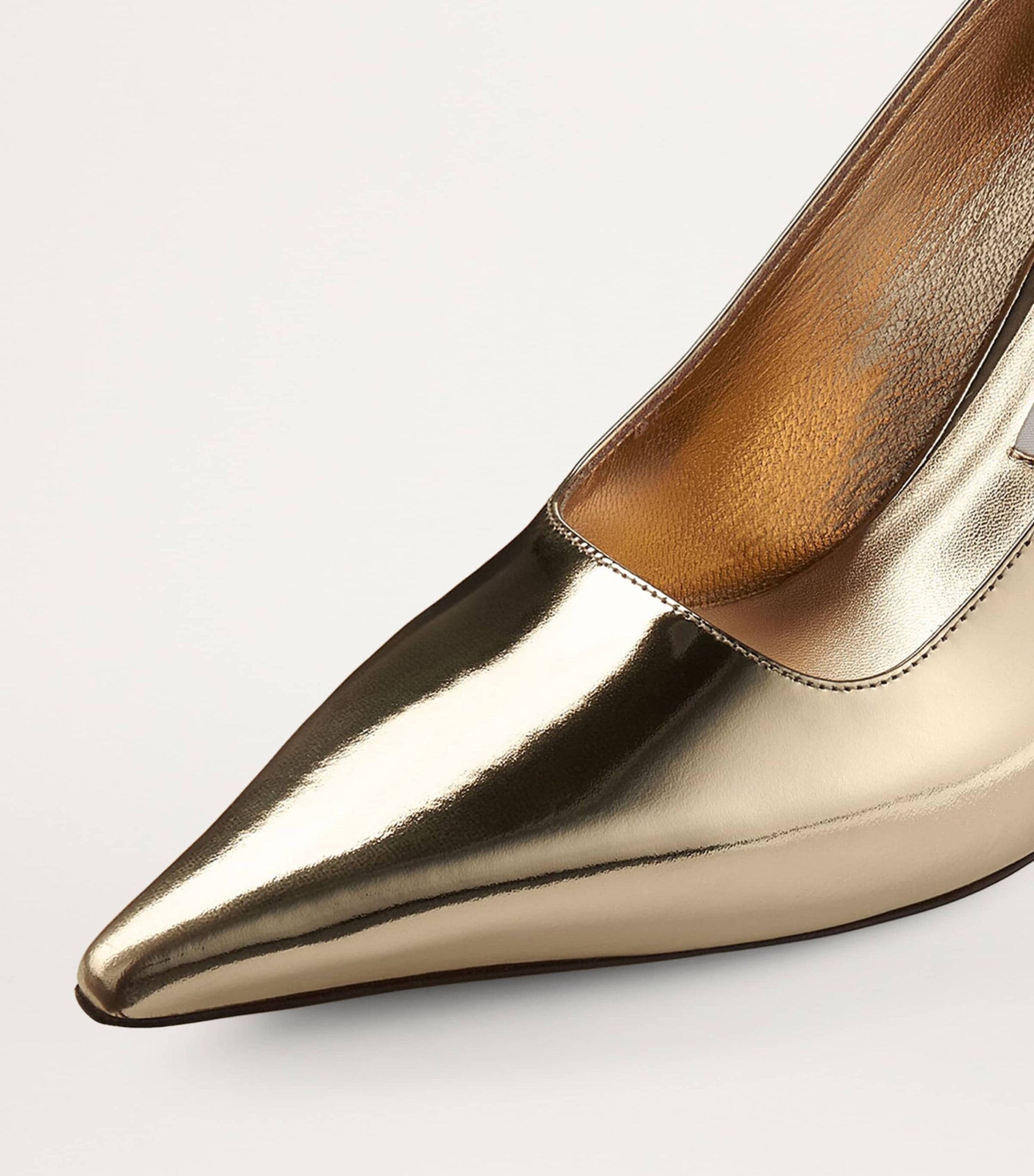 Gold Ixia 80 Leather Pumps