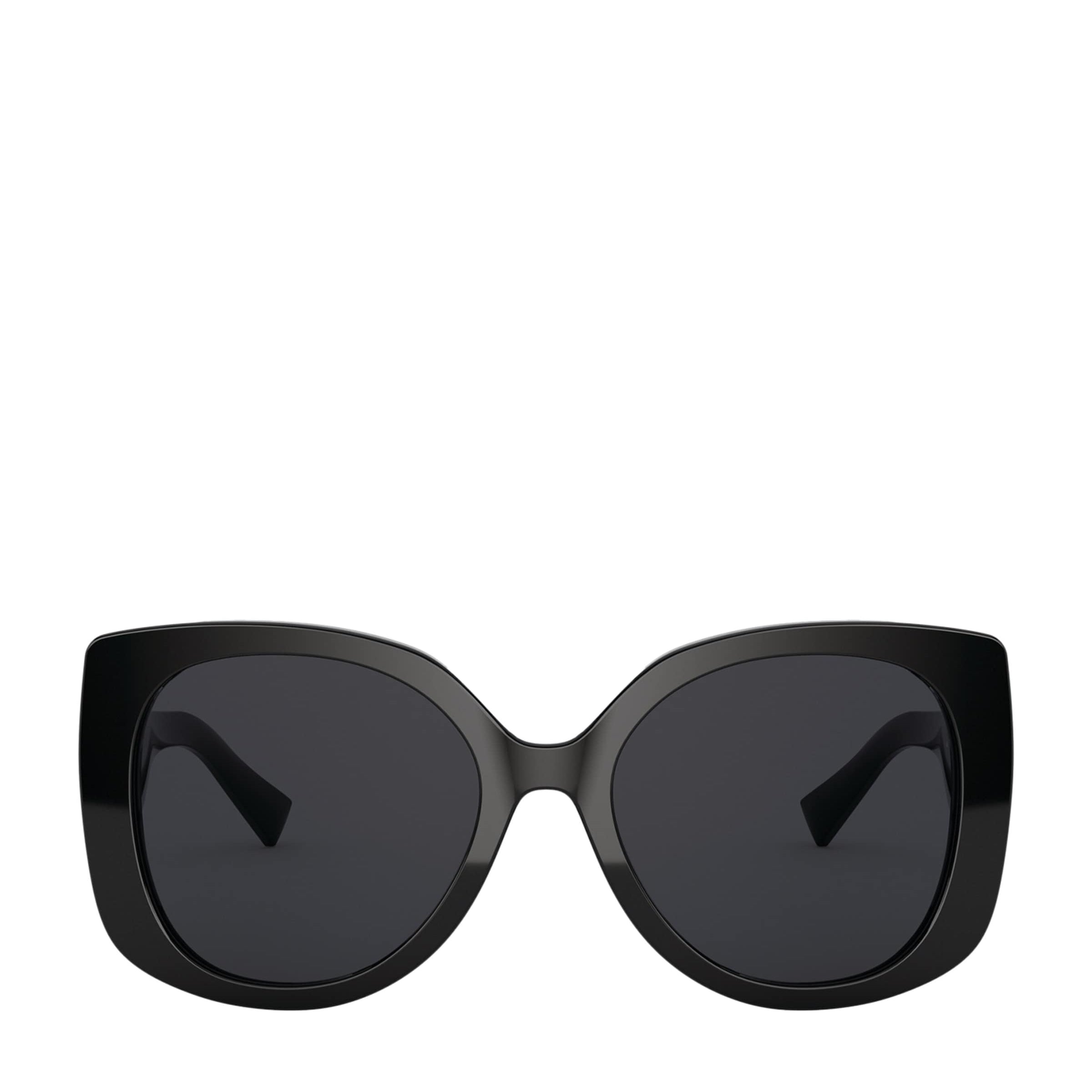 Black Rectangular Medusa Sunglasses