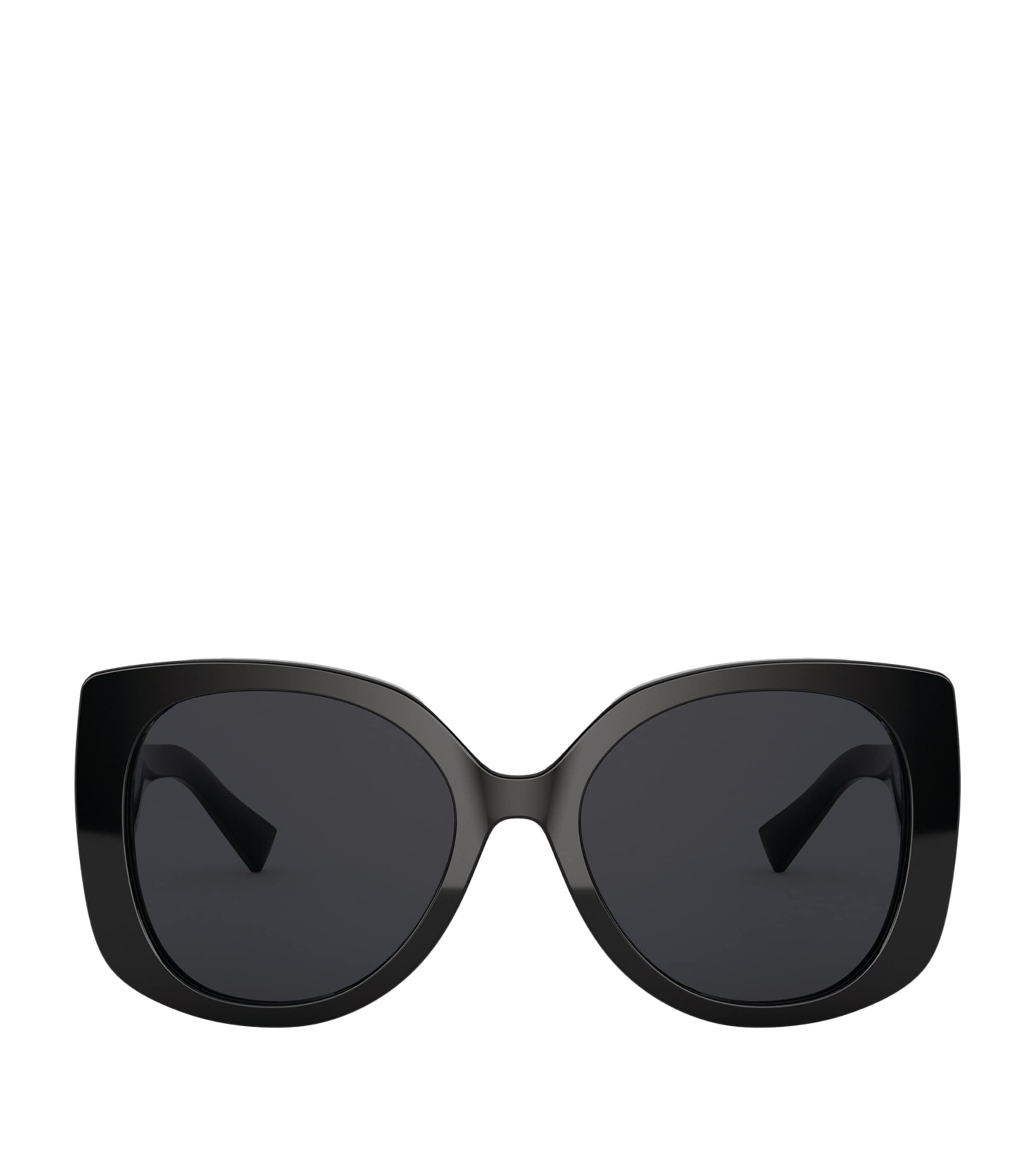 Black Rectangular Medusa Sunglasses