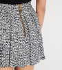 Balmain Black Tweed Pleated Mini Skirt