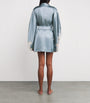 Silk Lace-Trim Short Kimono Robe